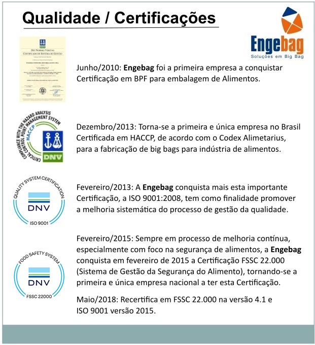 Qualidade - Engebag